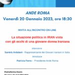 IRAN Incontro ANDE ROMA 20Gennaio2023